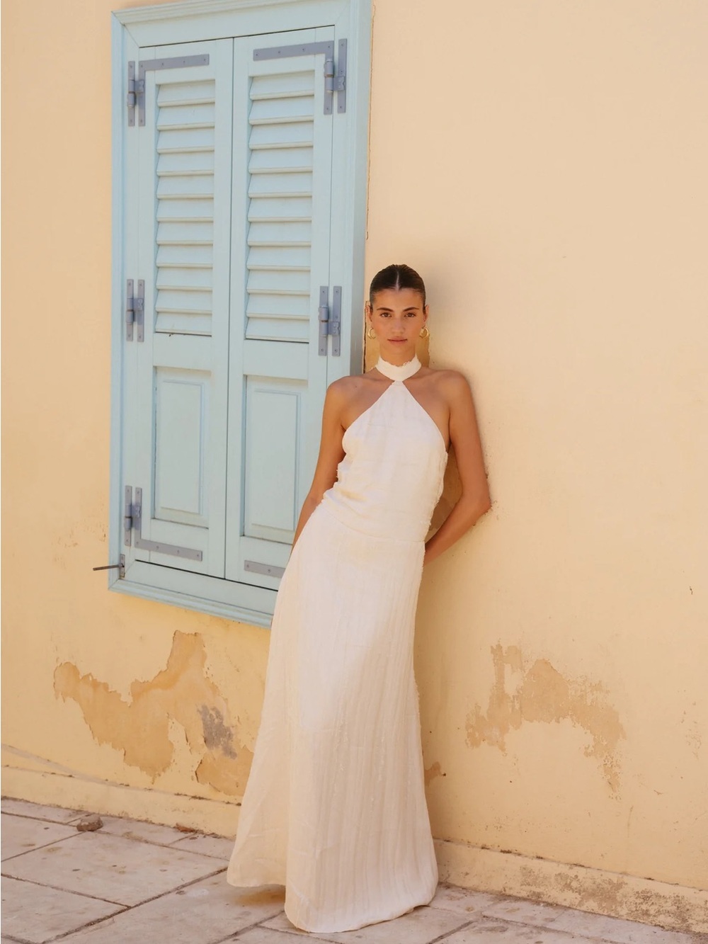 Yellow the Label Palmetto Textured Dress in Ivory
